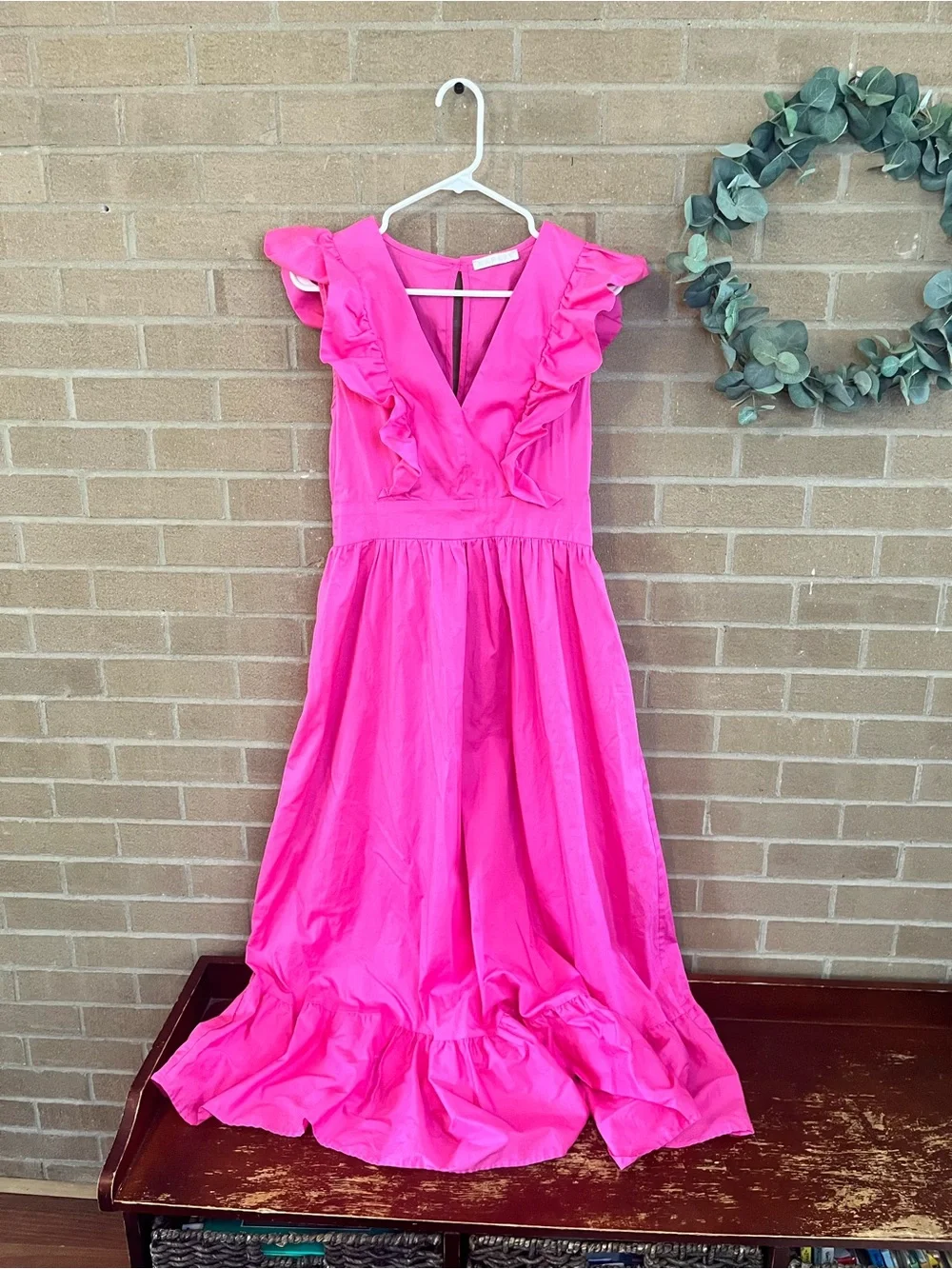 Karlie Hot Pink Ruffle Maxi Dress - Picture 2 of 4